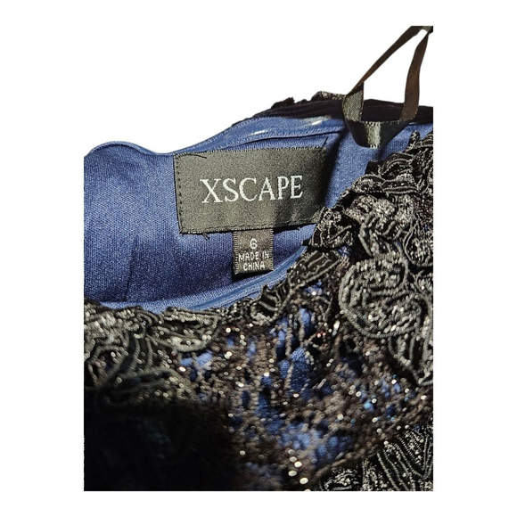 XSCAPE Gown Size 6 Blue Black - Picture 7 of 7